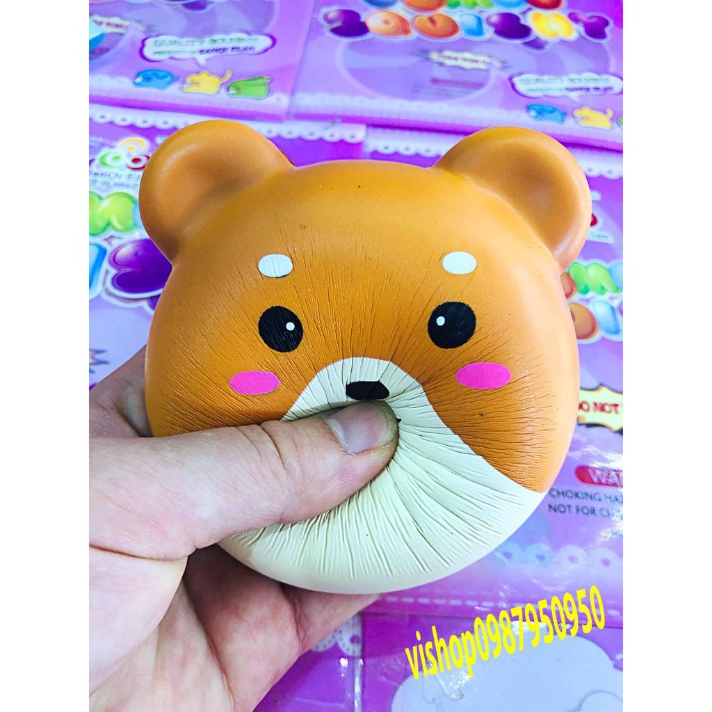 ĐỒ CHƠI SQUISHY MẶT GẤU VÀNG LÈ LƯỠI mã UED1 GZIPPER