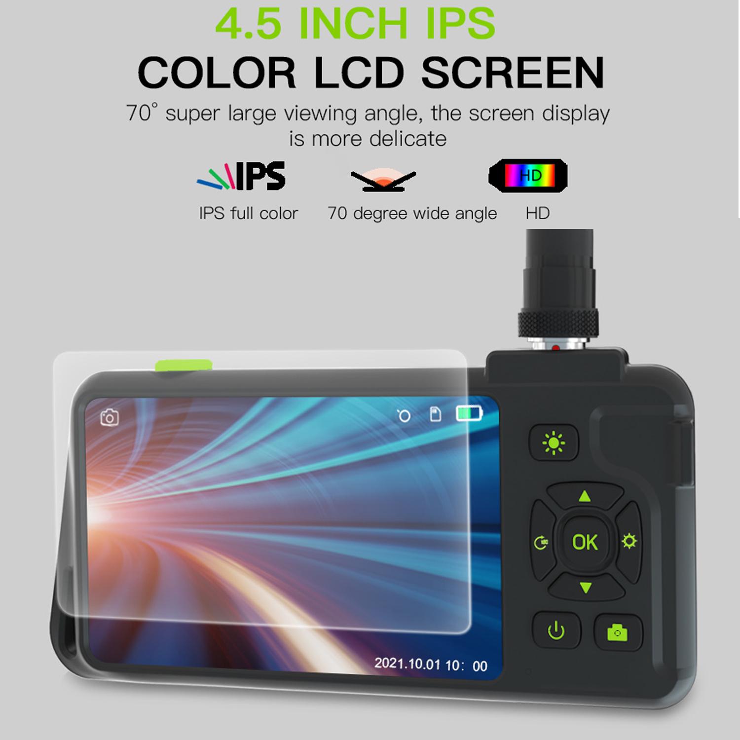 Máy ảnh nội soi kỹ thuật số nội soi công nghiệp HD1080P 4.5 "màn hình IPS IP67 không thấm nước Dual