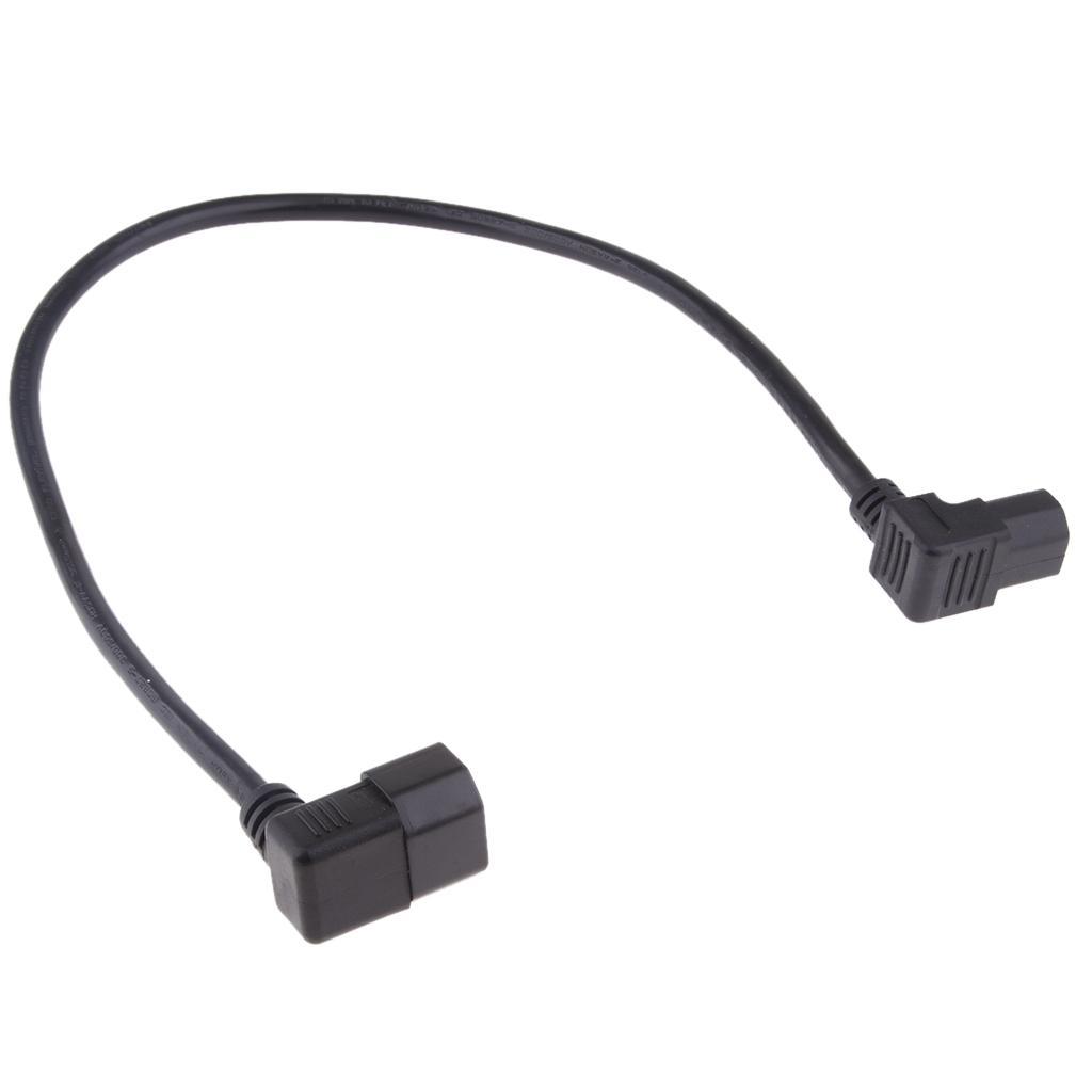 IEC C14 to C13 Plug Converter Adapter Extension Power Angled Cable 60cm