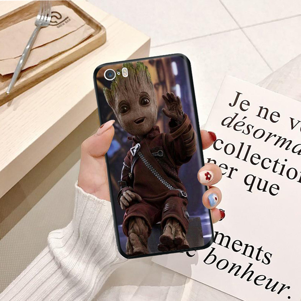 Ốp lưng điện thoại iPhone 5 viền silicon dẻo TPU  hình Baby Groot - Hàng chính hãng