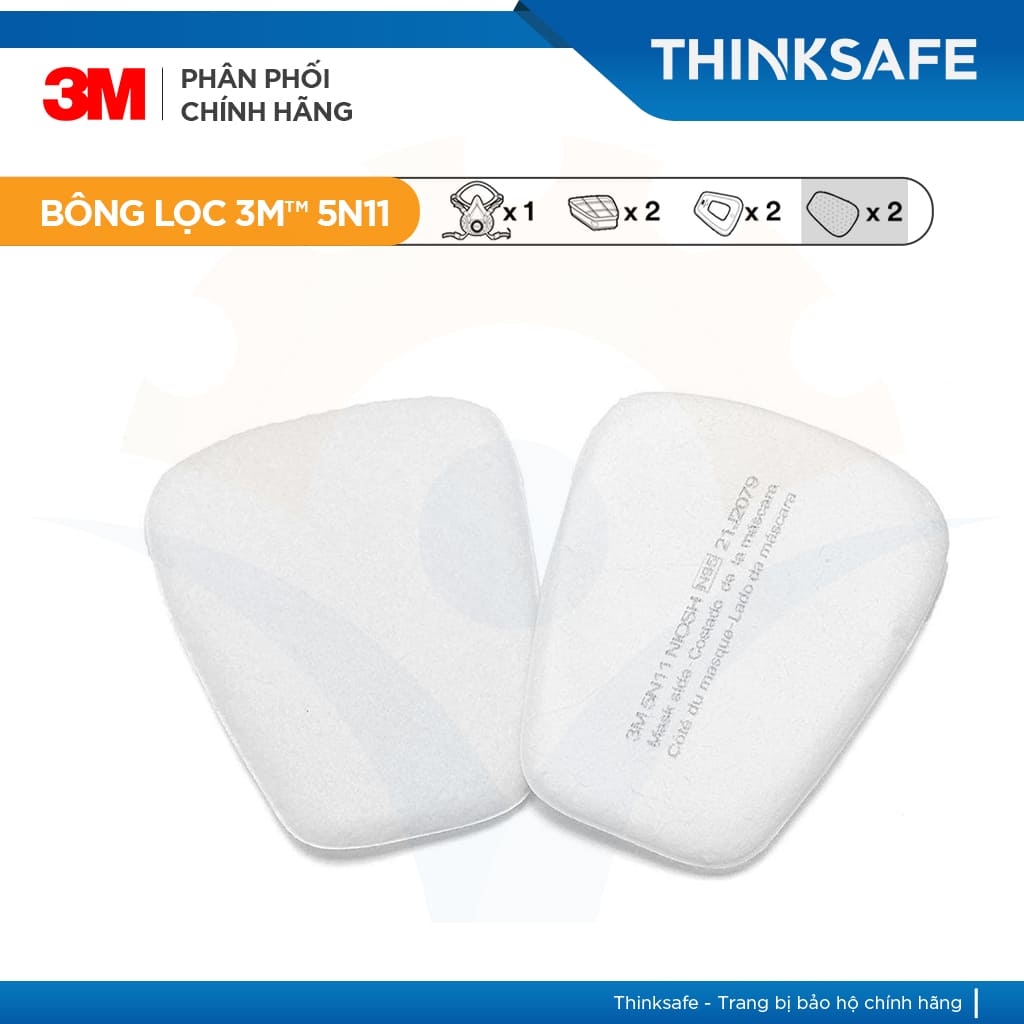 Mặt nạ phòng độc 3M Thinksafe, chống độc, lọc bụi siêu mịn, xịt sơn, phòng dịch, chống bụi, chống hơi hữu cơ - 7502/6006