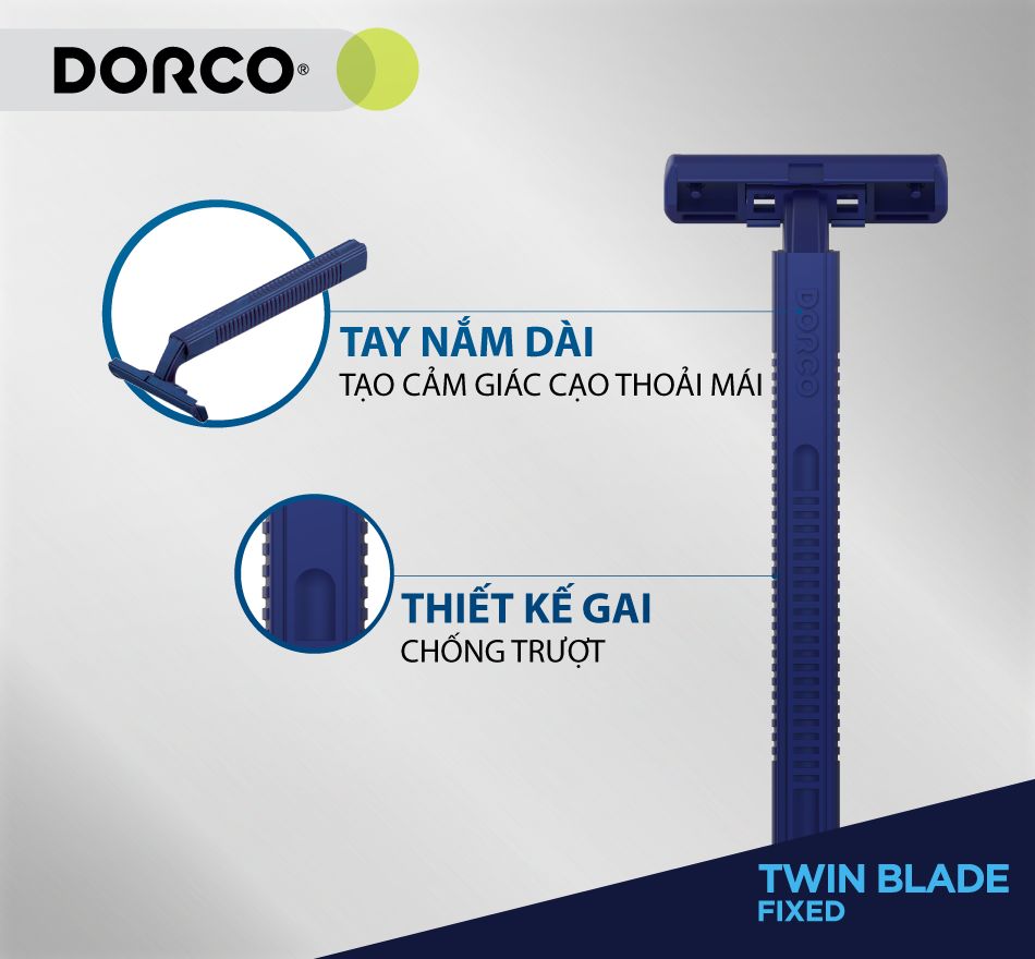 Dao Cạo Râu 2 Lưỡi Dorco TD 708DB (Gói 05 Dao Cạo) + Tặng 2 Dao Cạo Dorco Twin Blade Fixed