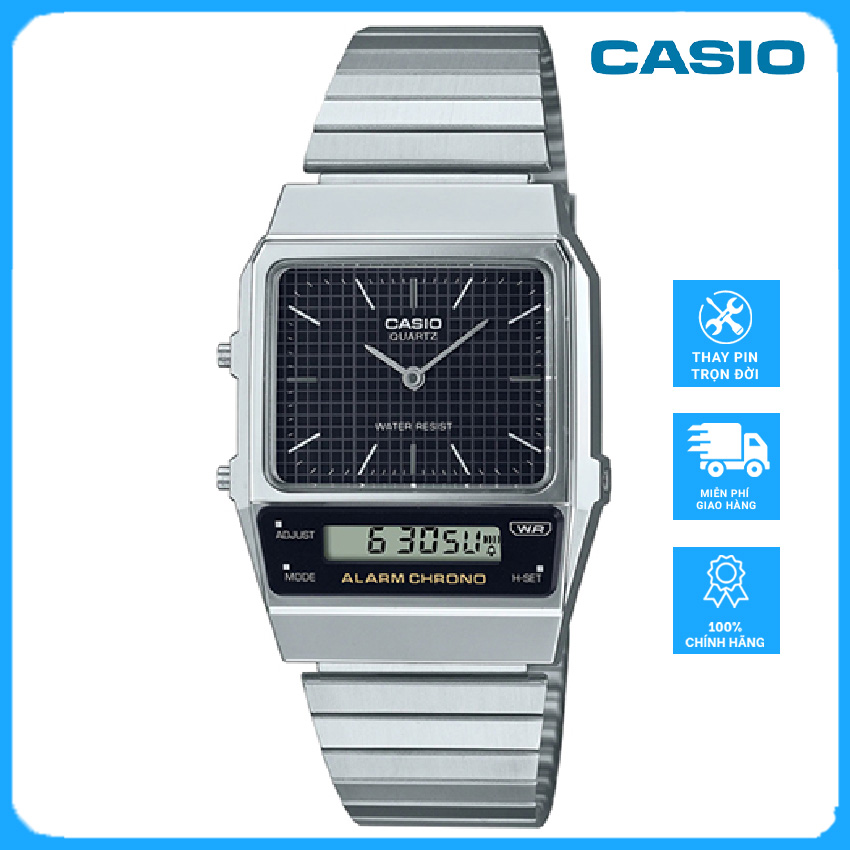 Đồng Hồ Casio Nam Dây Kim Loại AQ-800E-1A Chính Hãng