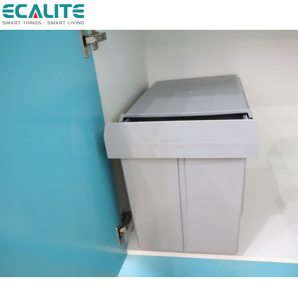 Thùng rác âm tủ Double Dustbin Ecalite EL-DUB20L - Hàng Chính Hãng