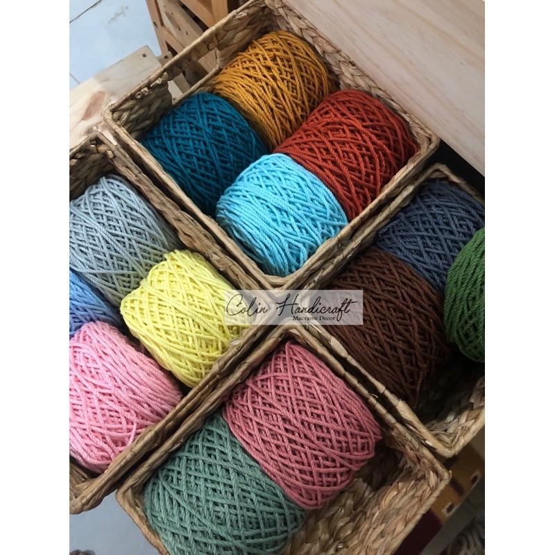 Dây thừng cotton màu size 3mm thắt Macrame