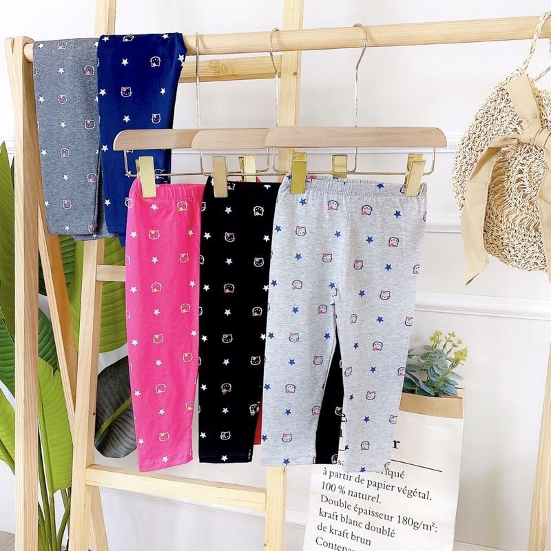 Quần cotton dài, Quần legging cho bé gái đẹp Chất liệu cotton in hình kitty từ
