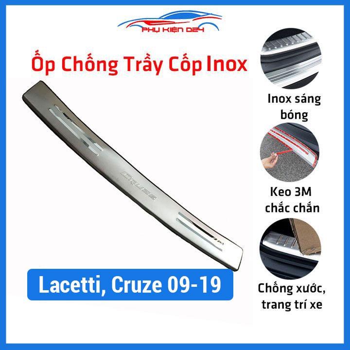 Ốp chống trầy cốp ngoài Lacetti Nhập, Cruze 2009-2010-2011-2012-2013-2014-2015-2016-2017-2018-2019 Inox sáng bóng