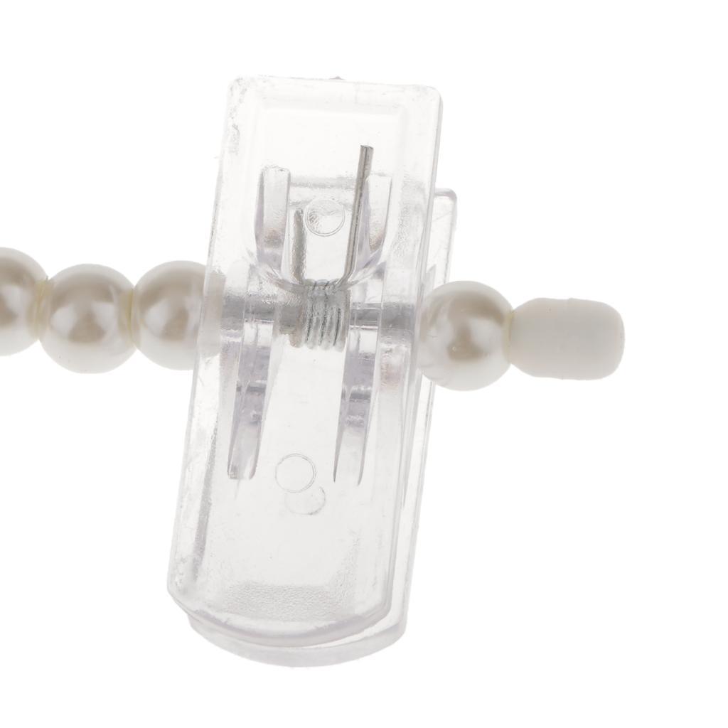 10x White ABS Pearl Adult Kids Clip Hanger Clothes Coat Trouser Skirt Holder