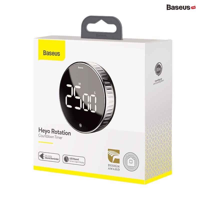 Đồng hộ Baseus Heyo Rotation LED Countdown Timer ACDJS-01 hẹn giờ đếm ngược - Hàng chính hãng