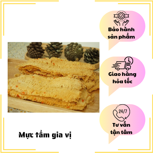 Đặc Sản Nha Trang -️ Mực Tẩm Gia Vị Nha Trang Từ Mực Lá Cay Nhẹ, Thơm Ngon, Size Nhỏ Seavy Gói 500g ️