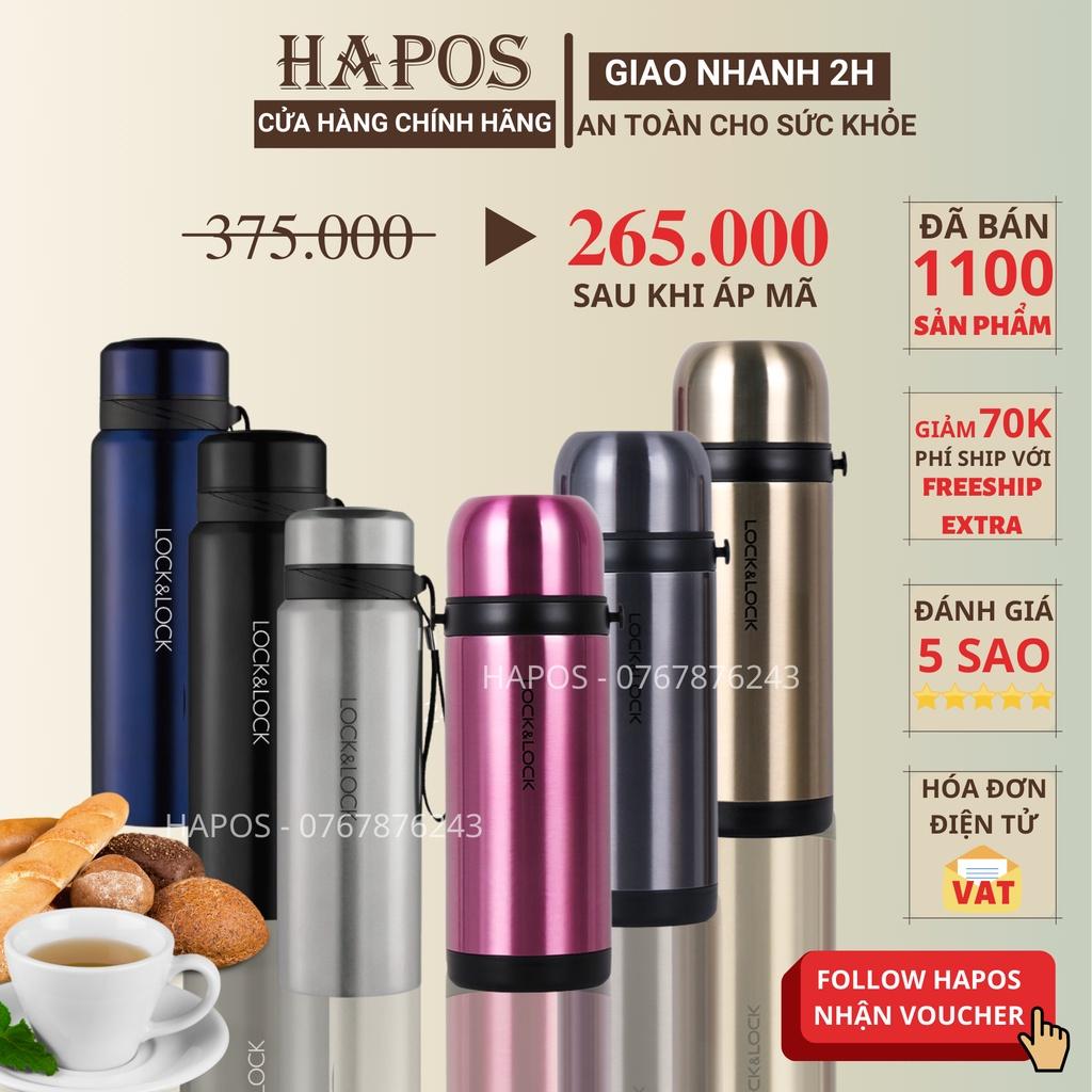 Bình giữ nhiệt Lock and Lock 500ml - 1000ml, bình nước giữ nhiệt mini chất liệu inox 304, ca đựng nước cho bé - HAPOS