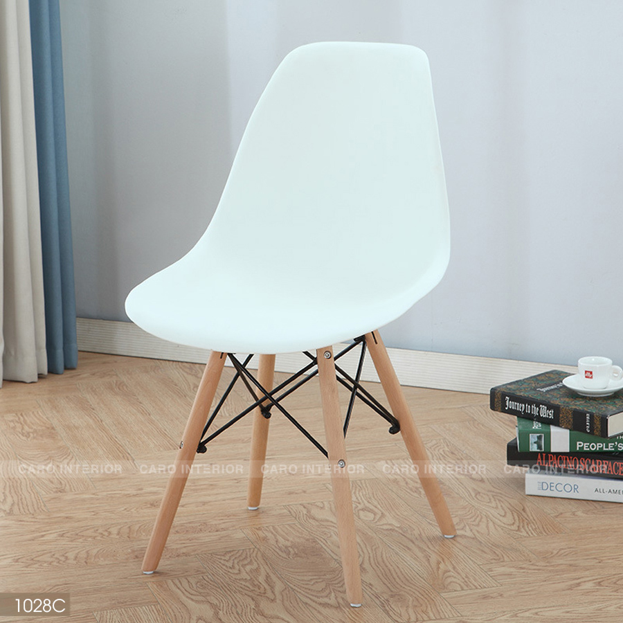 GHẾ NHỰA EAMES CHÂN GỖ 1028C
