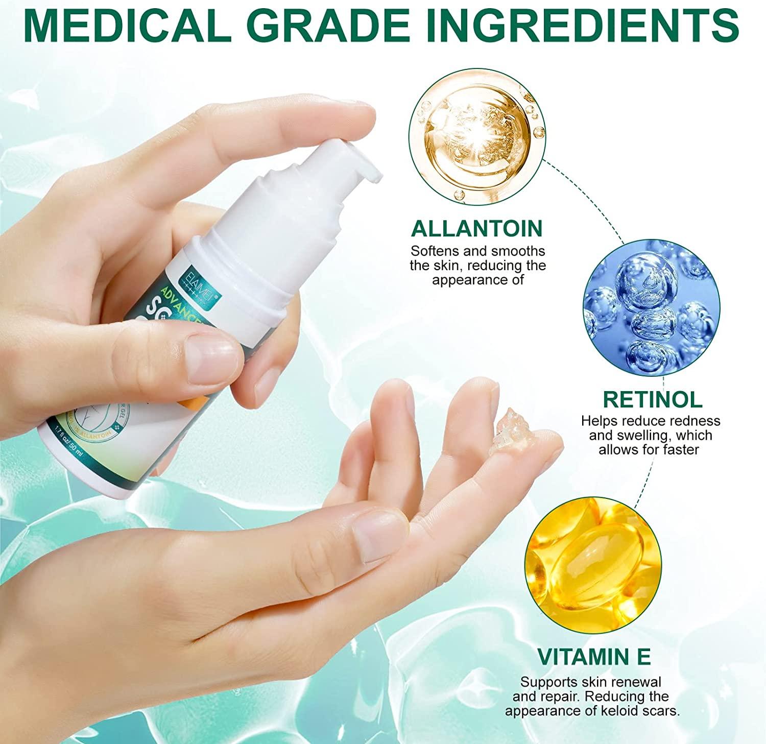Silicone Scar Gel - Kem sẹo nâng cao, làm mềm và làm phẳng các vết sẹo cũ và mới do mổ lấy thai, phẫu thuật, mụn trứng cá, vết rạn da 50ml