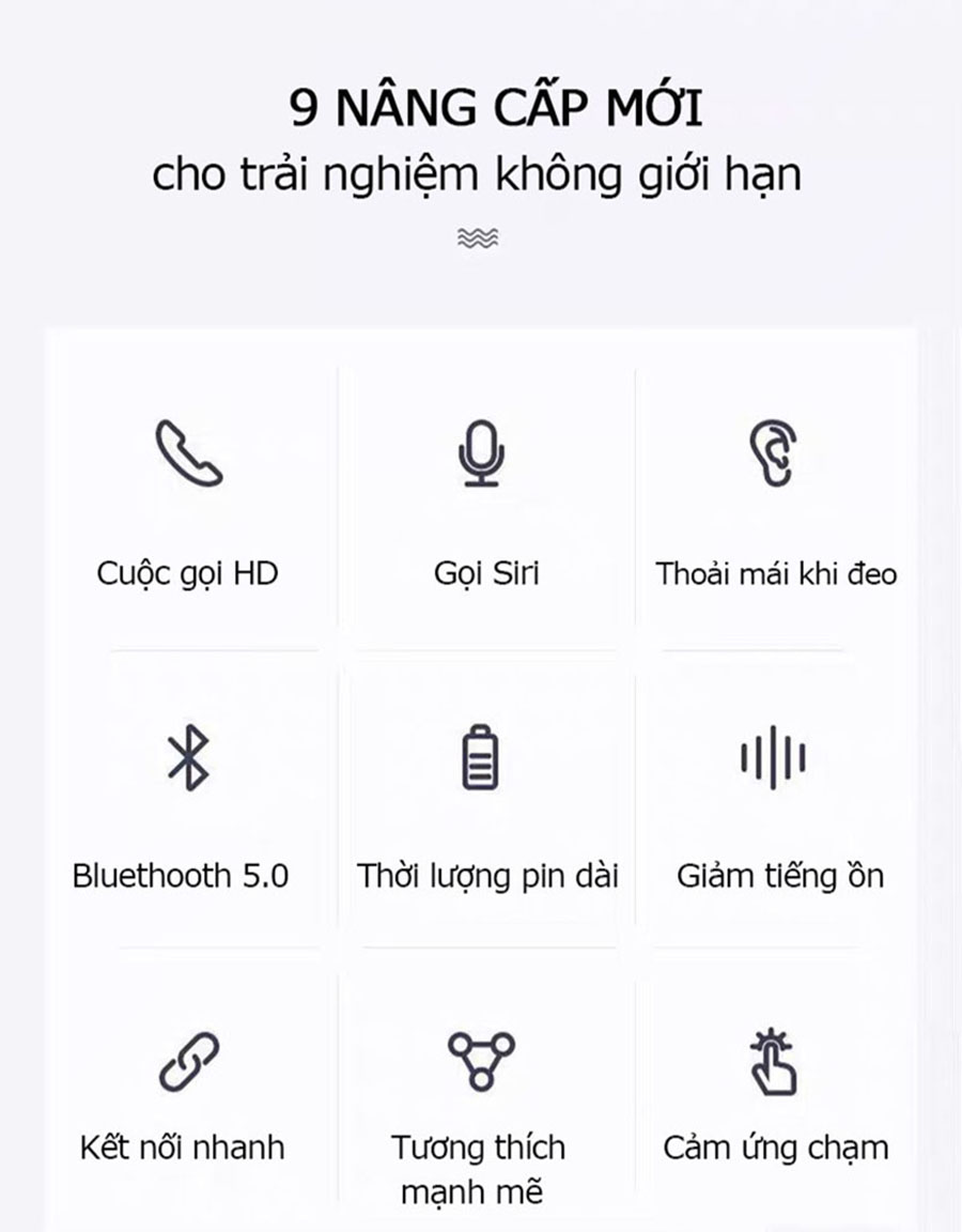 Tai nghe Bluetooth cao cấp sạc nhanh - chống ồn hiệu quả