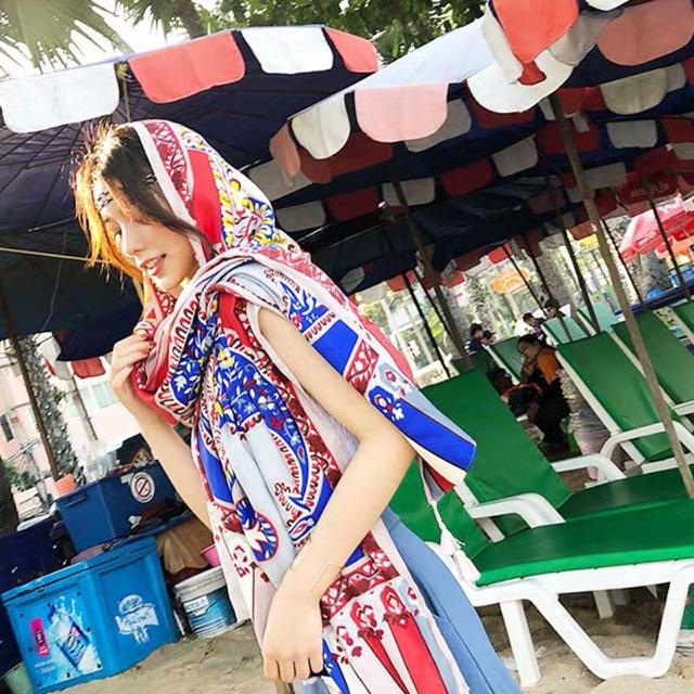 Khăn choàng du lịch biển khăn choàng boho in hoạ tiết thổ cẩm