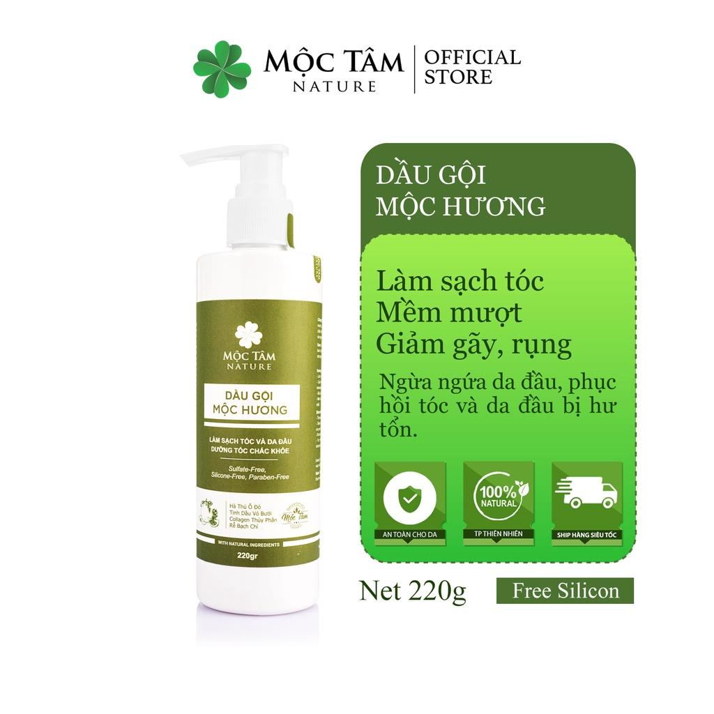 Dầu Gội Mộc Hương 220g - Không Chứa Sulfate, Sạch Sâu Da Đầu, Tóc Mềm Mượt (Mộc Tâm Nature)