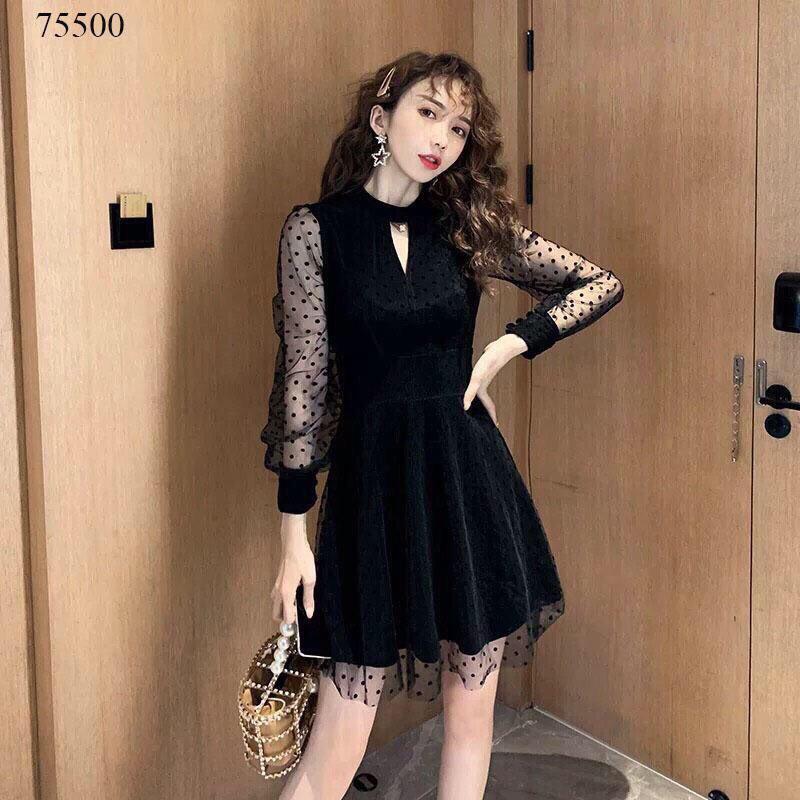 Váy xòe lưới bi tiểu thư sang chảnh mẫu HOT 2020
