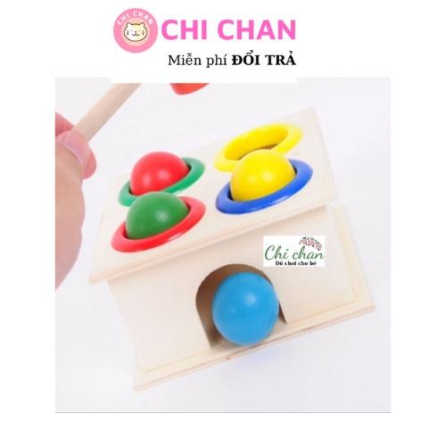 Đồ chơi đập bóng hộp vuông 4 quả bóng tròn giáo dục vận động tinh, thô