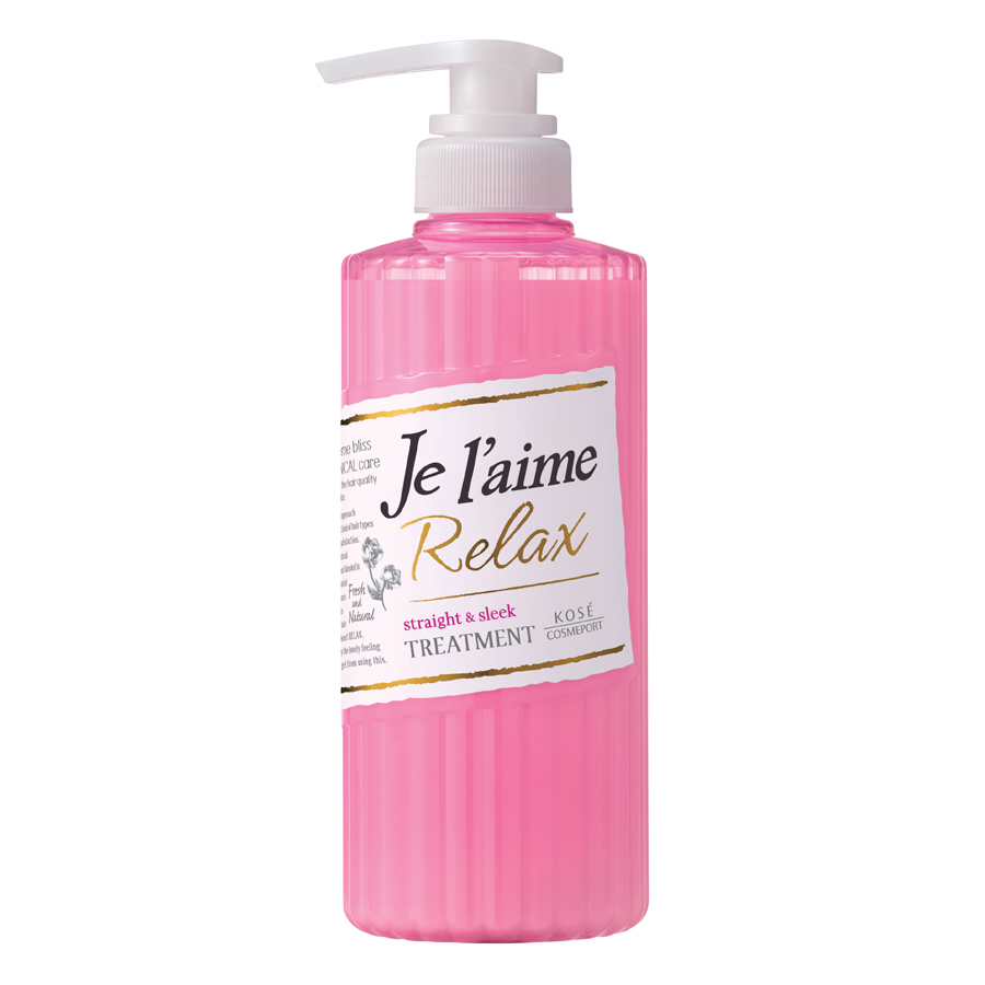 Dầu Dưỡng Cho Tóc Xoăn Tự Nhiên Kosé Cosmeport Je L'aime Relax Treatment Straight &amp; Sleek (500ml)