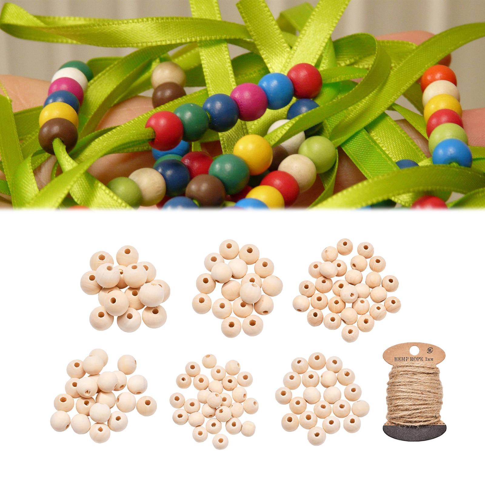 Wooden Beads Natural Wooden Beads Round Wood Beads Rustic Country Wood Beads Suitable for Crafts, DIY Jewelry Making, Home Decoration