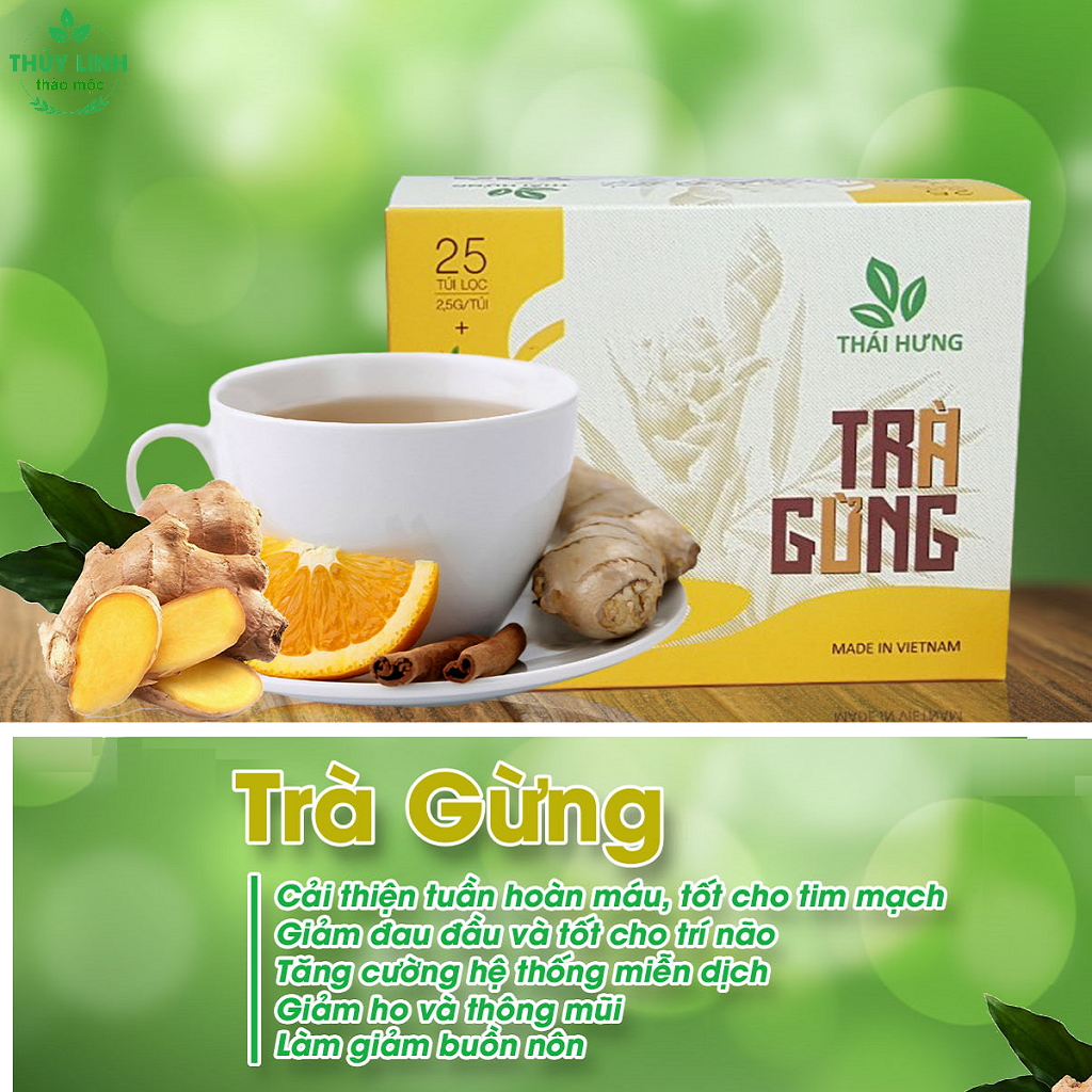 Trà Gừng Thái Hưng - Hộp 25 túi lọc x 2,5g