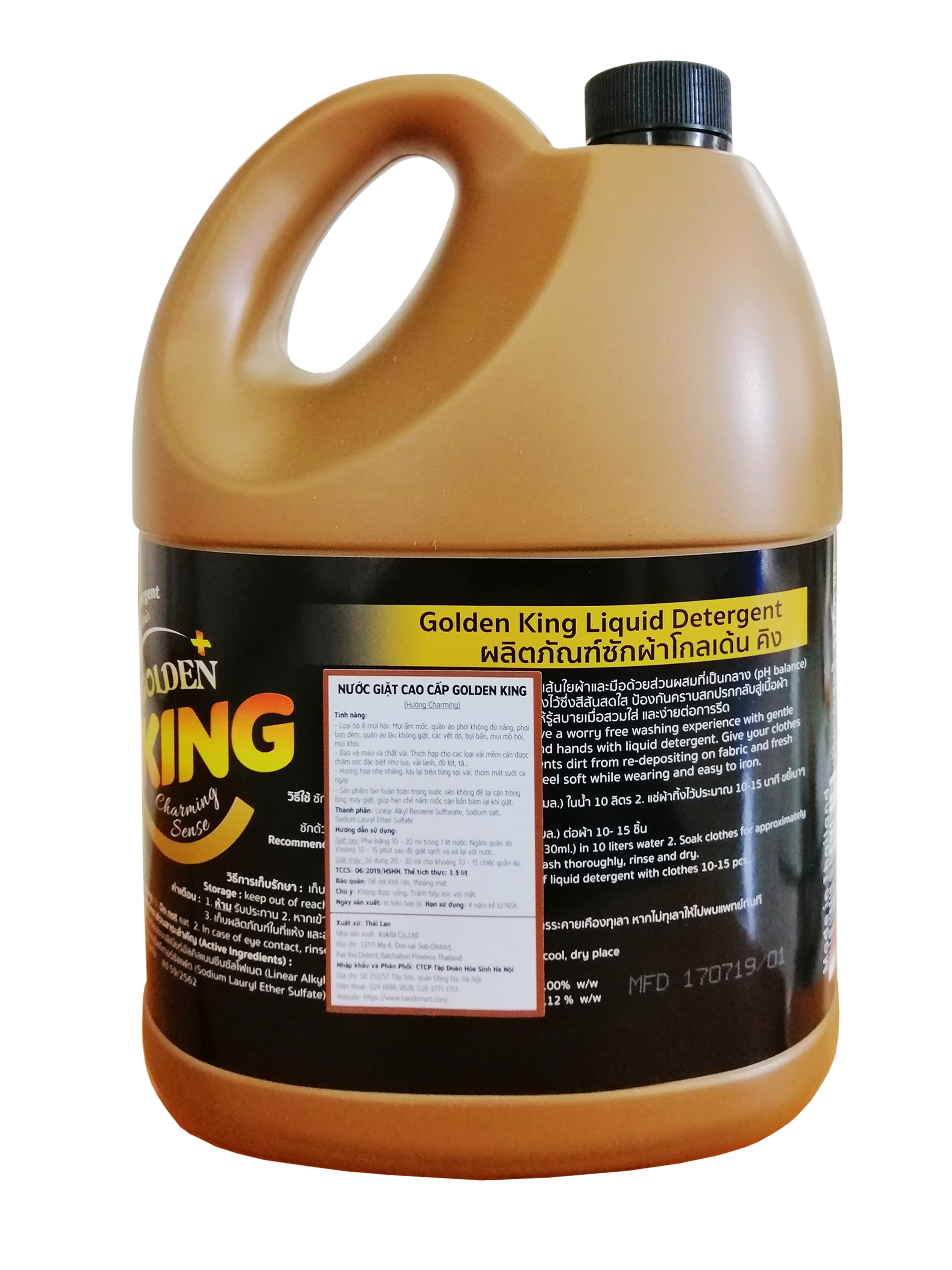 Nước giặt xả GOLDEN king 6 in1 công nghệ nhật bản 3.5L (màu vàng)