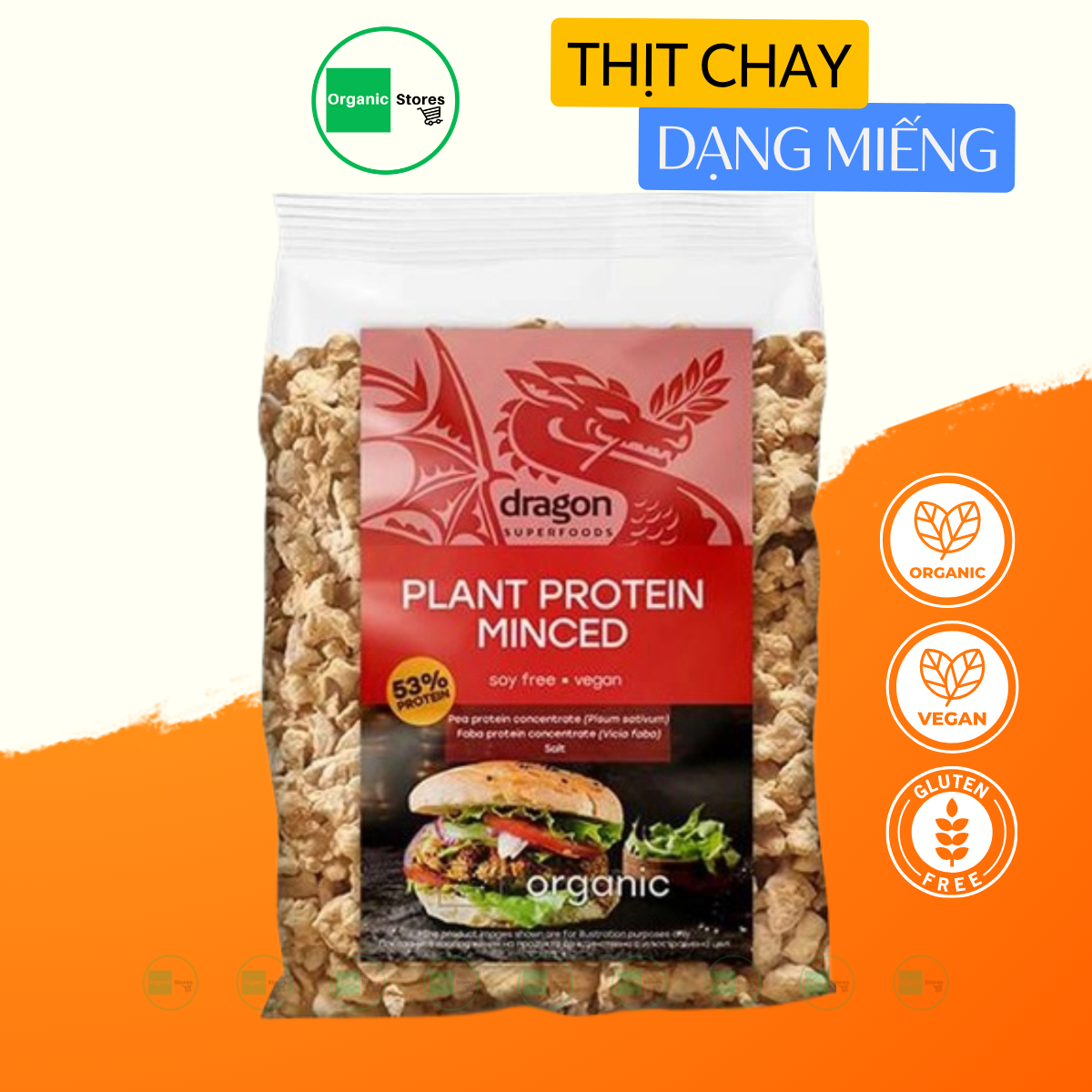 Thịt thuần chay dạng vụn từ đậu thực vật hữu cơ Dragon Superfoods