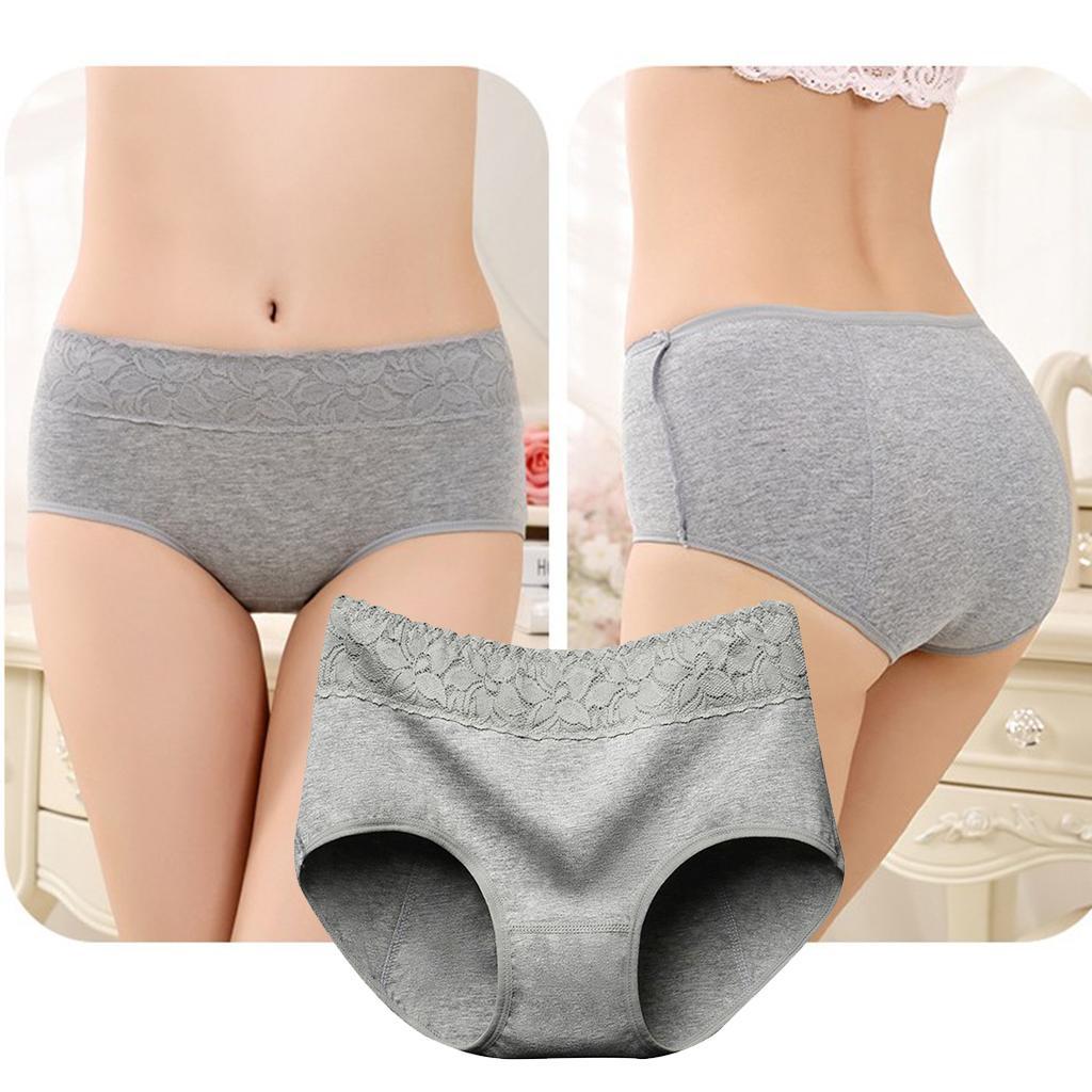 Women's Period Panties Cotton Physiological Underpants Gray M