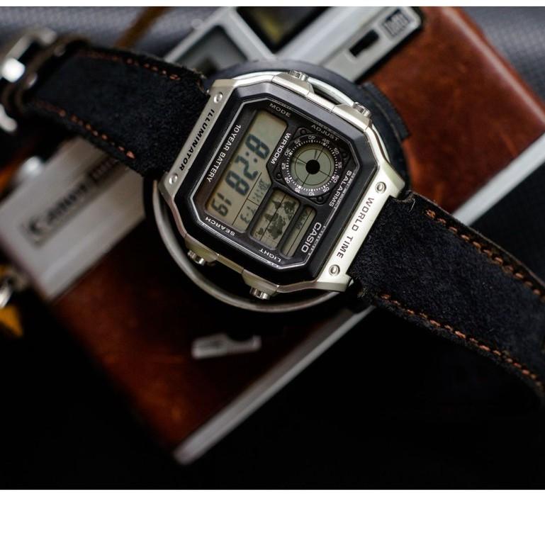 Dây đồng hồ RAM Leather da bò lộn màu đen tuyền – RAM classic 1966