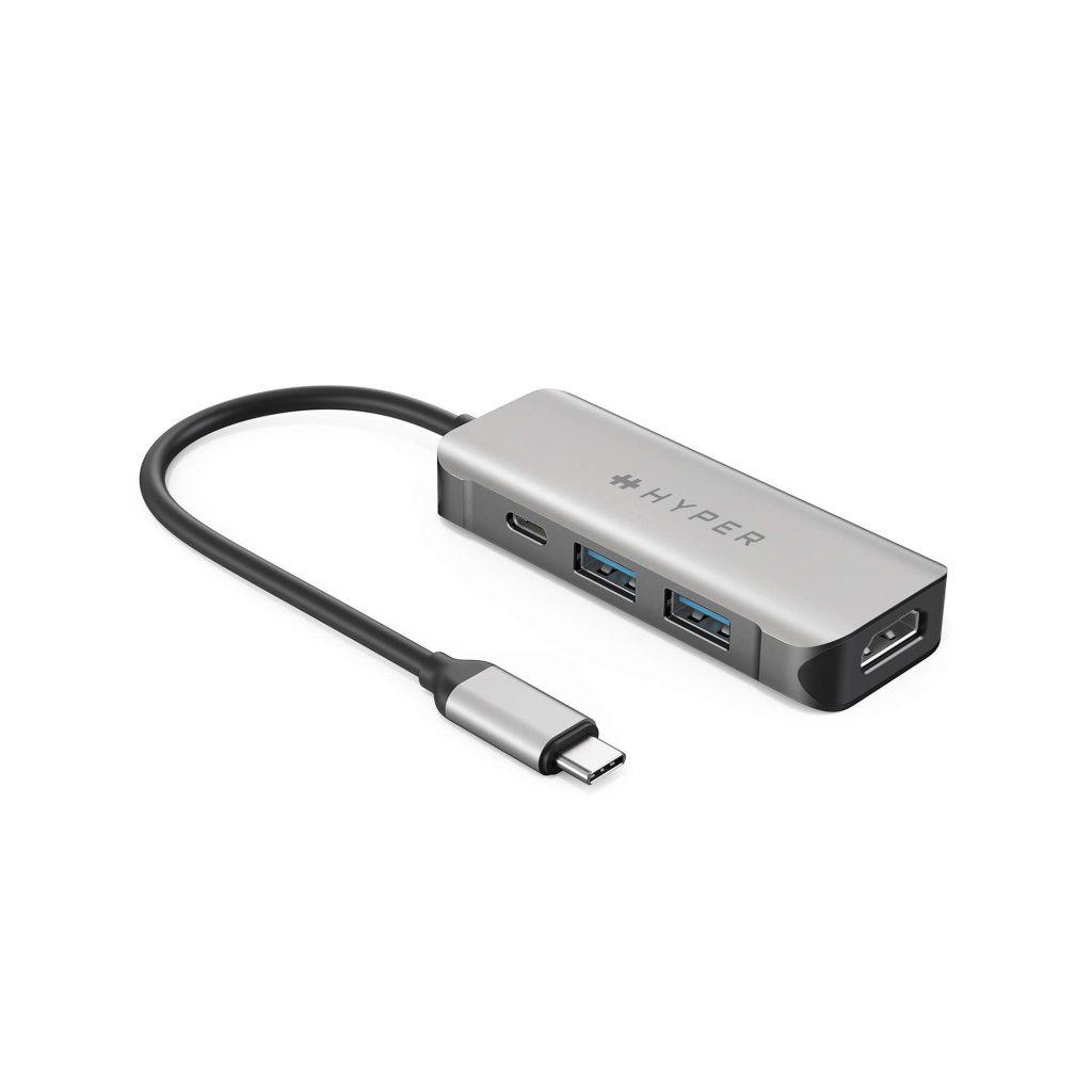 CỔNG CHUYỂN ĐỔI HYPER DRIVE HDMI 4K60HZ 4-IN-1 USB-C HUB (HD41) HDMI độ phân giải cao 4K 60Hz - hàng chính hãng