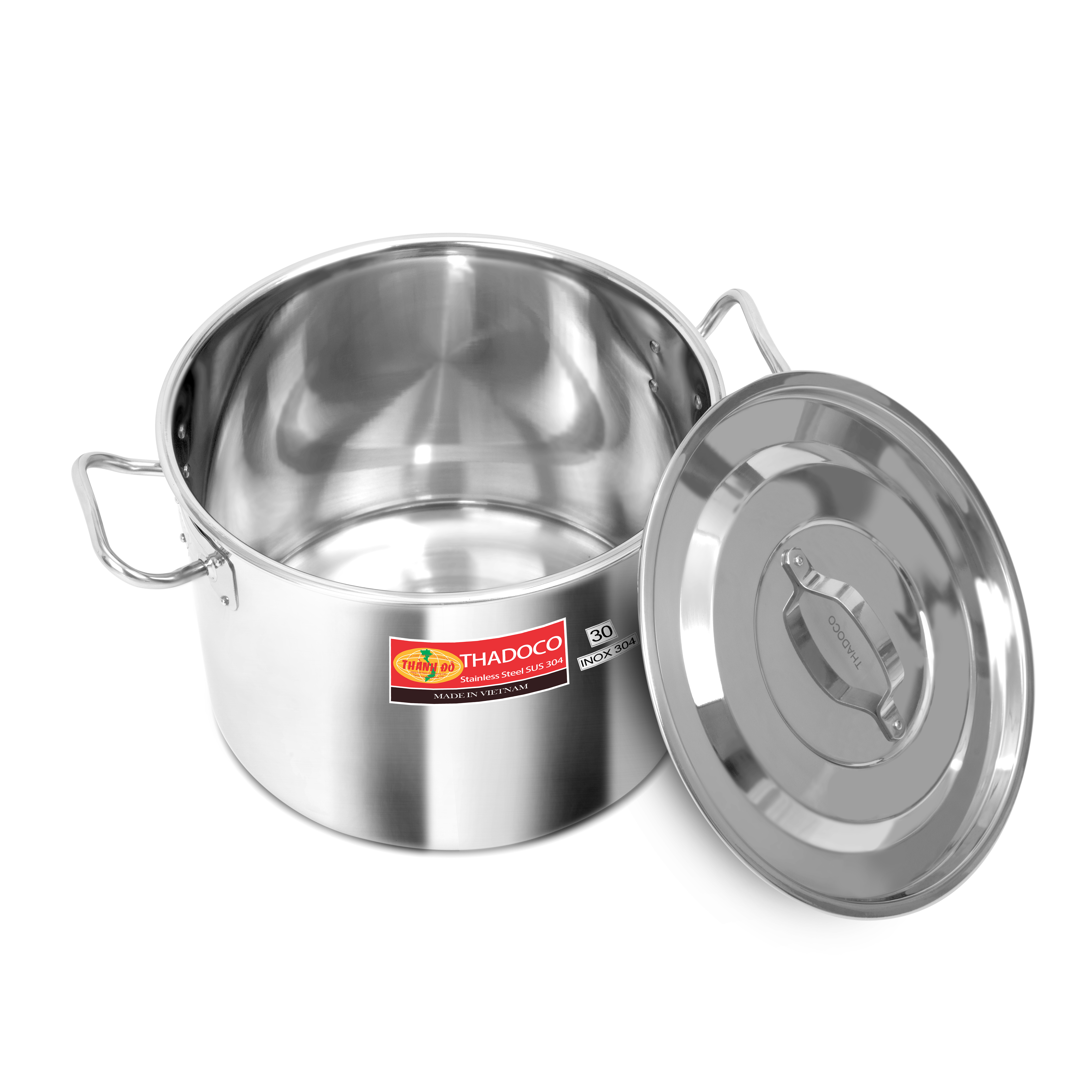 NỒI LUỘC GÀ INOX 304 THÀNH ĐÔ ĐƯỜNG KÍNH 24CM - NỒI HẦM INOX 10L