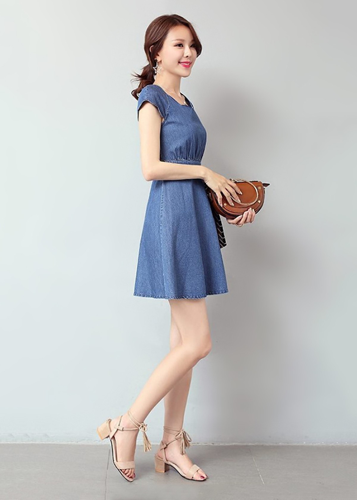 Đầm Nữ Jean Eo Thắt Nơ NT1035N