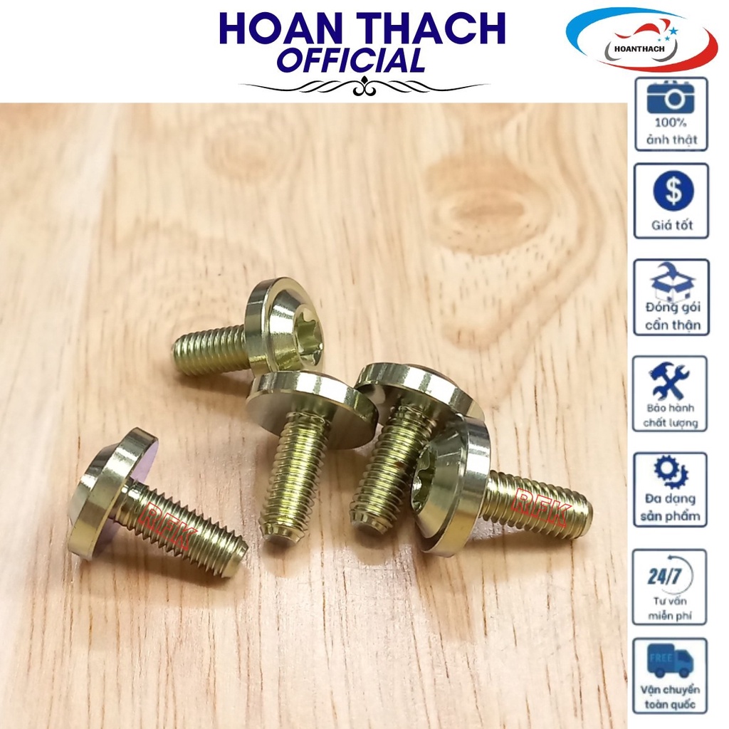 Ốc Gr5 Titan Dù 6L15 Vàng Dùng cho nhiều dòng xe SP016339 (giá 1 con)