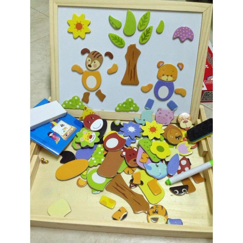 Bộ Ghép Hình Bộ Ghép Hình Bằng Gỗ Nam Châm, bộ đồ chơi thú vị và rèn luyện trí não cho bé