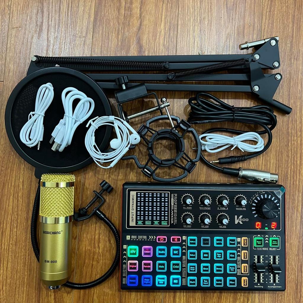 Full Combo Sound Card K300 Autotune Và Micro Thu Âm BM900 là bộ thu chuyên nghiệp, Livestream Chuyên Nghiệp chân màng TN