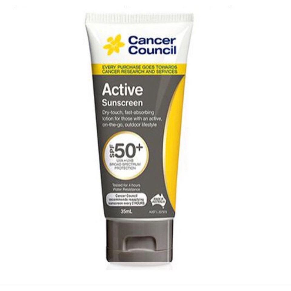 Kem chống nắng năng động Cancer Council Active SPF 50+/PA ++++ 35ml