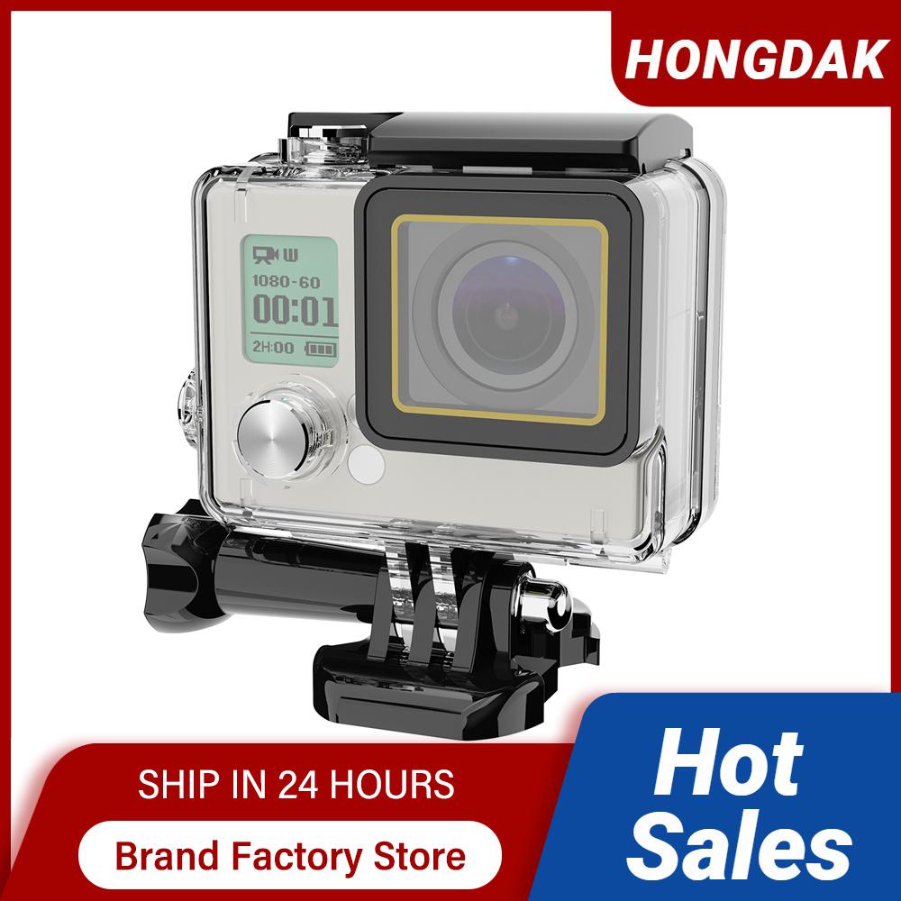 Cho GoPro Hero 4 3 Chống Nước 60M Lặn Dưới Nước Bảo Vệ Nhà Ở Dành Cho Go Por 4 3 GoPro4 Lặn Bao Phụ Kiện