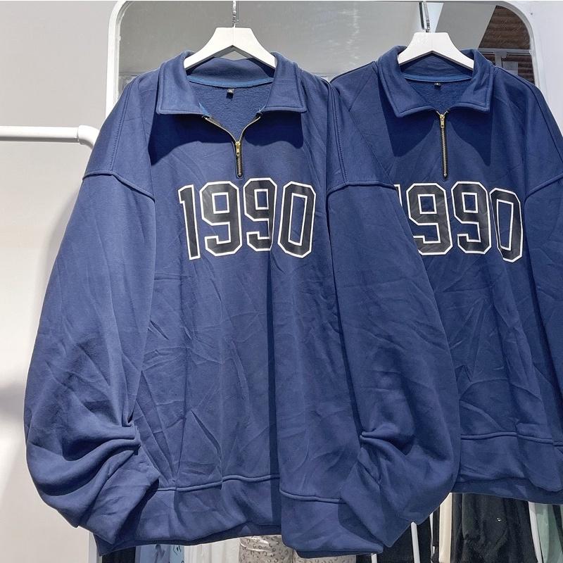 áo sweater có cổ 1998 màu xanh unisex ảnh thật SSSTore ( nam nữ mặc đều được
