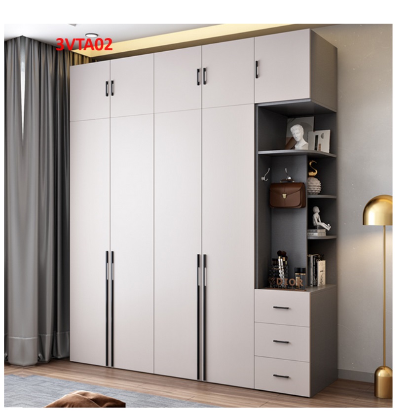 Tủ quần áo thiết kệ hiện đại - Tủ quần áo gỗ MDF 3ATA02