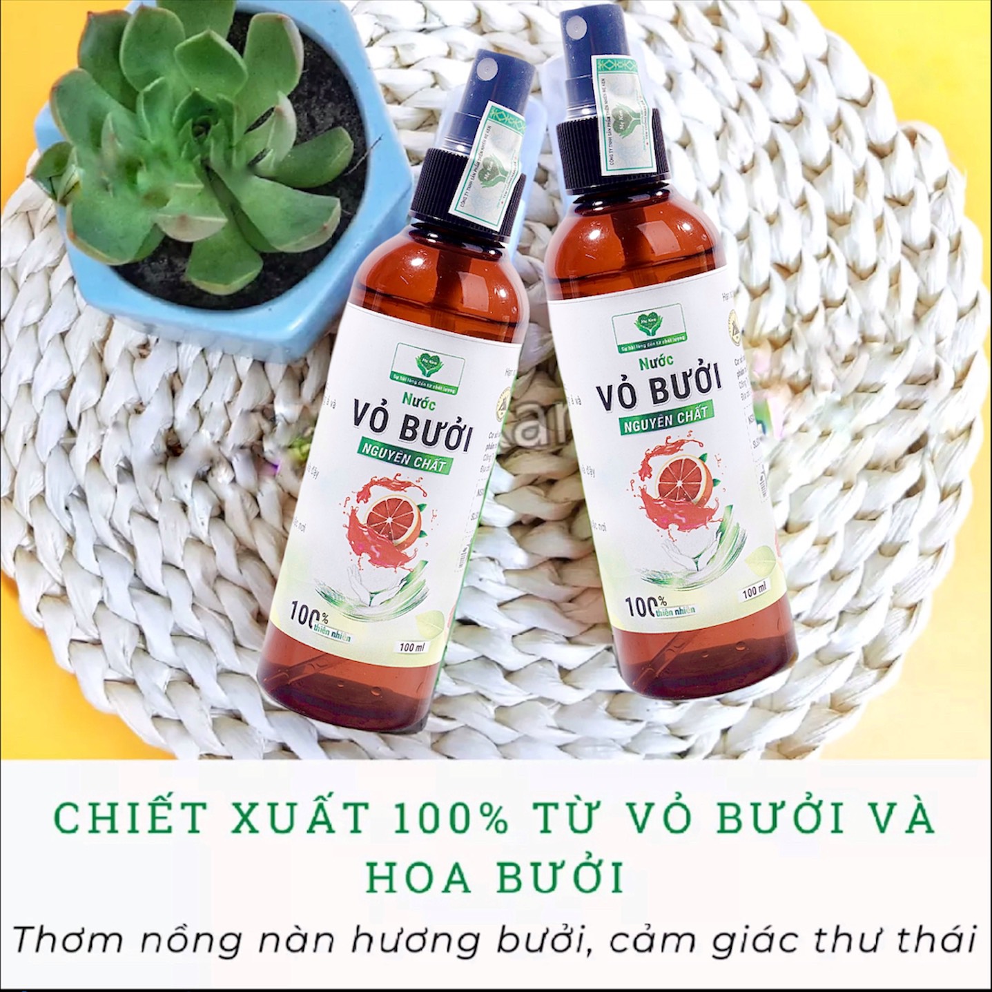 Tinh dầu nước xịt vỏ bưởi nguyên chất MẸ KEN 100ml -Tặng kèm khăn mặt - loại nước xịt vỏ bưởi dưỡng tóc