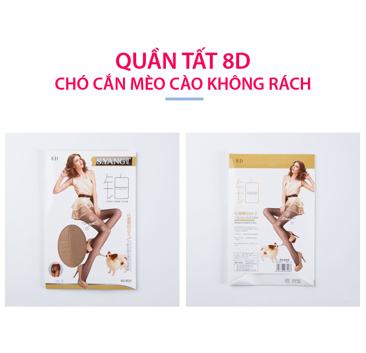 QUẦN TẤT 8D SIÊU DAI " CHÓ CẮN MÈO CÀO KHÔNG RÁCH" S.YANG LOẠI ĐẸP - QT8528