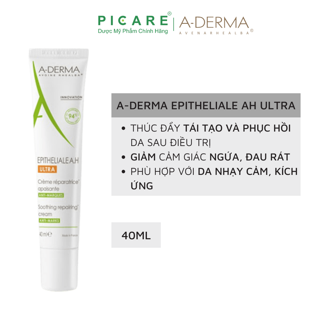 Kem dưỡng làm liền sẹo, tái tạo da Epitheliale A.H DUO Ultra Repairing Cream A-Derma 40ml