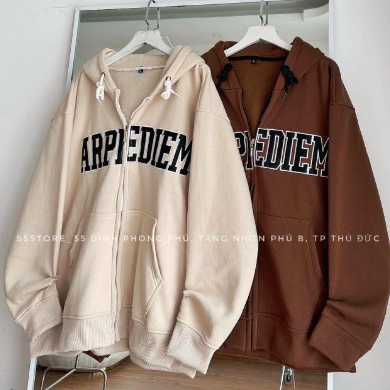 Áo khoác nỉ bông xịn ARP nón to chùm đầu unisex nam nữ,Áo hoodie khoá kéo Ulzzang chống lạnh giữ ấm thời trang thu dông