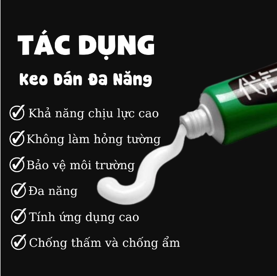 Tuýp keo dán đa năng 20g và 60g nhanh khô chống thấm nước chất lượng chuyên dùng dán đồ thay thế đinh vít