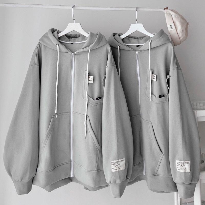 Áo Khoác Hoodie Unisex Zip Nỉ Bông ICON SAD :( màu MINT Nam nữ unisex/Áo hoodie dây kéo có mũ form rộng Jaystoree