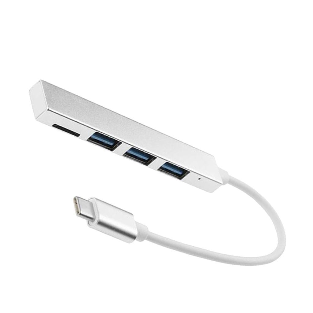 1x Type C Hub OTG Adapter Hub Type C to 3 USB Port with Card Reader