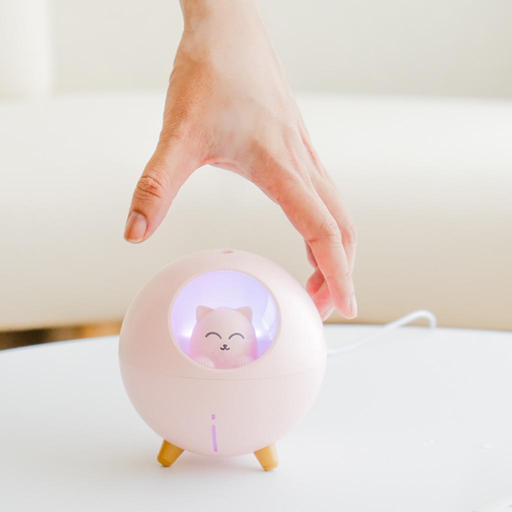 220ML LED Mini Humidifier Cute USB Diffuser Office Bedroom White
