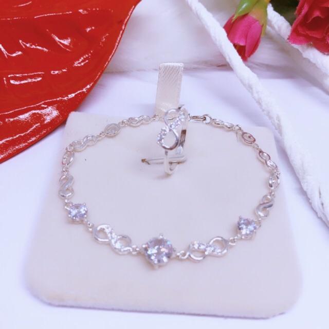 Bộ trang sức nhẫn và lắc tay vô cực