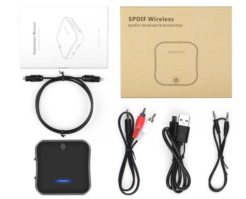 SOAIY Thiết Bị Thu Phát Nhạc Không Dây Bluetooth 5.0 BT-B19 (Hỗ Trợ Cổng Optical) - Hàng Nhập Khẩu