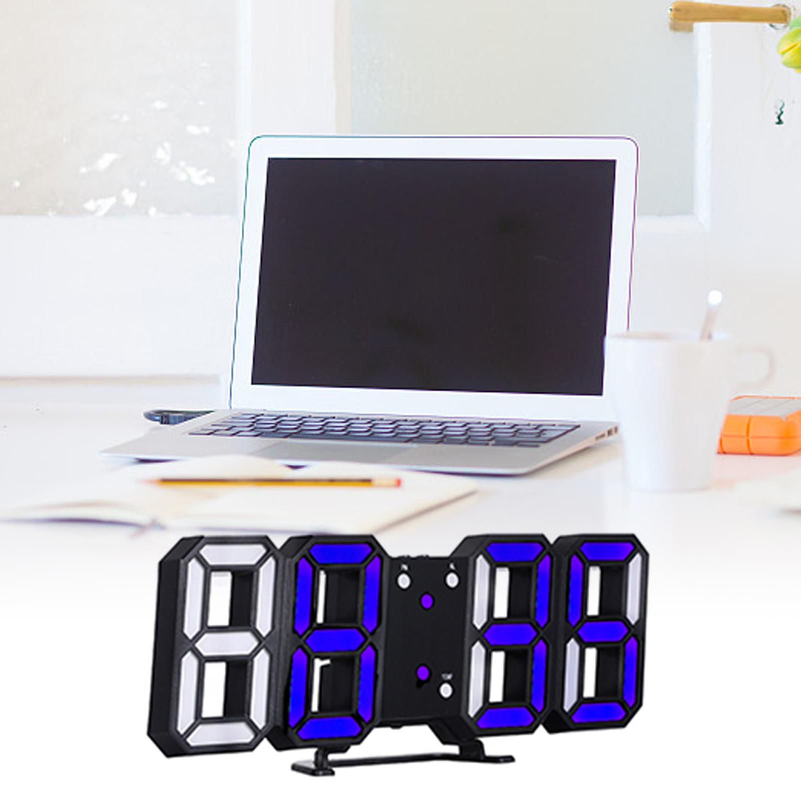 Đồng hồ đèn LED kỹ thuật số 3D Đồng hồ điện tử để bàn, treo tường